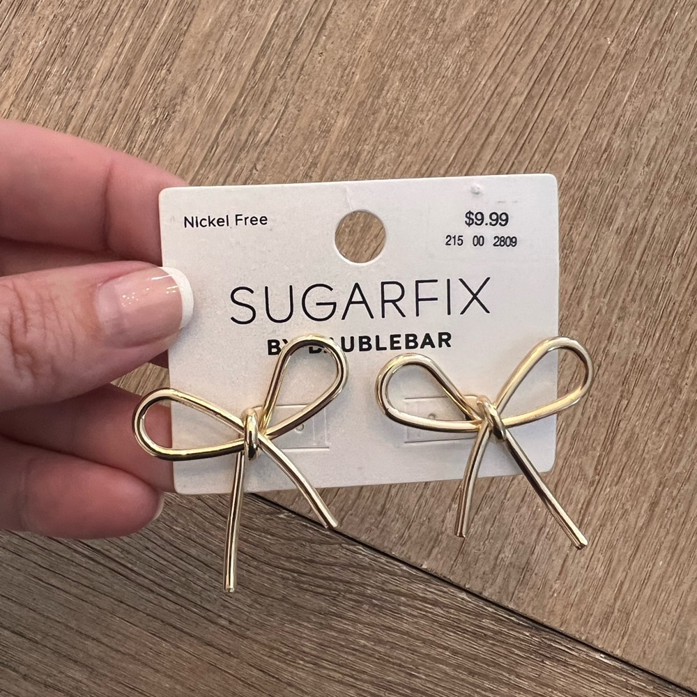BaubleBar Gold Bow Earrings